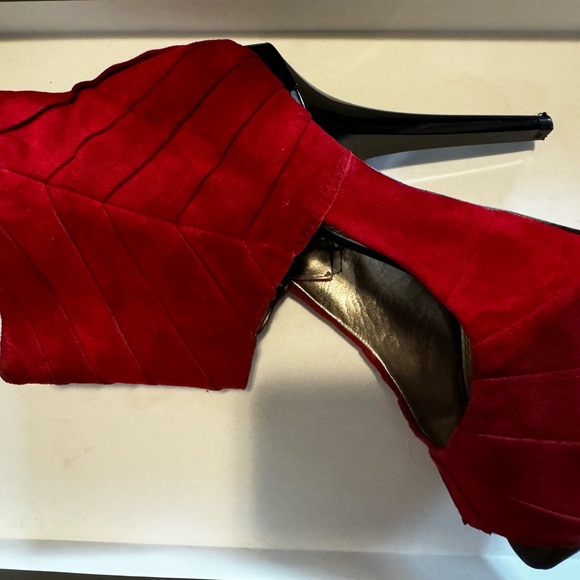 Bebe Red Peep Toe Booties - Picture 7 of 7